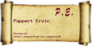 Pappert Ervin névjegykártya